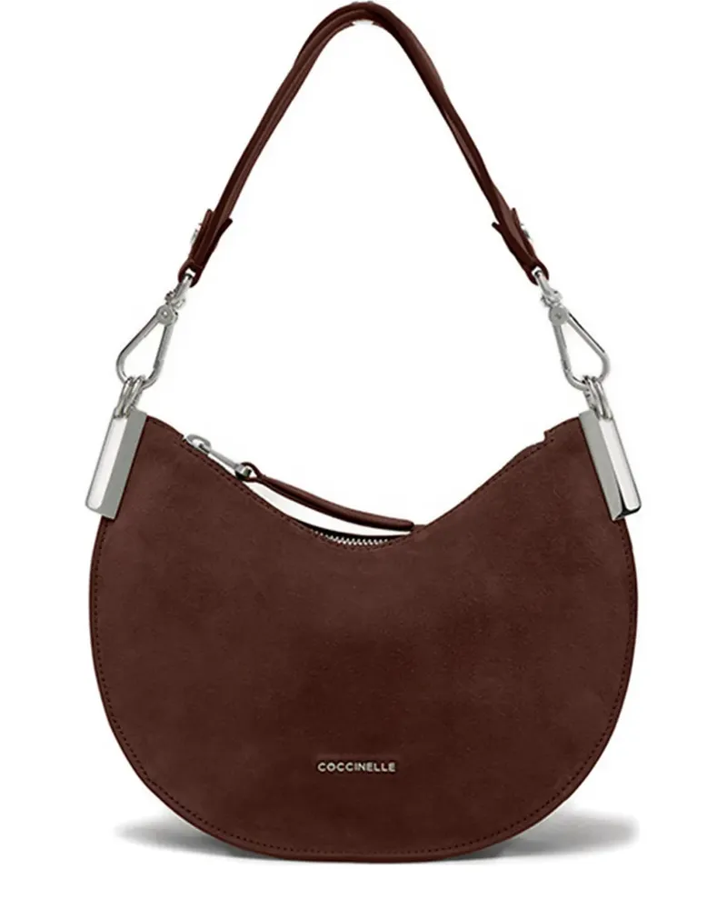 Coccinelle Kleine Sunup Schultertasche aus Wildleder - Braun Braun