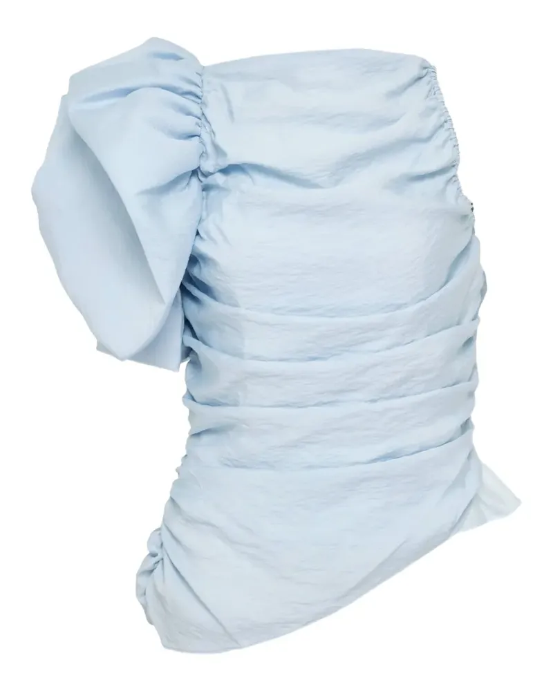 pushBUTTON gathered one-shoulder top - Blau Blau