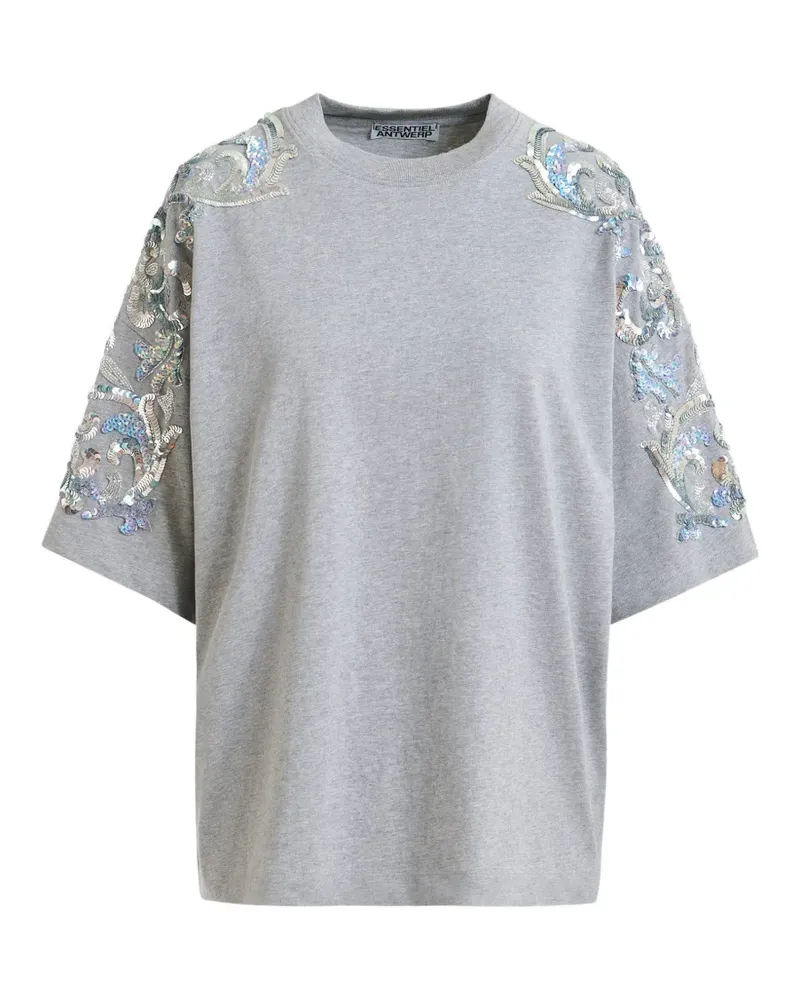 Essentiel sequin-embellished bead-embellished T-shirt - Grau Grau