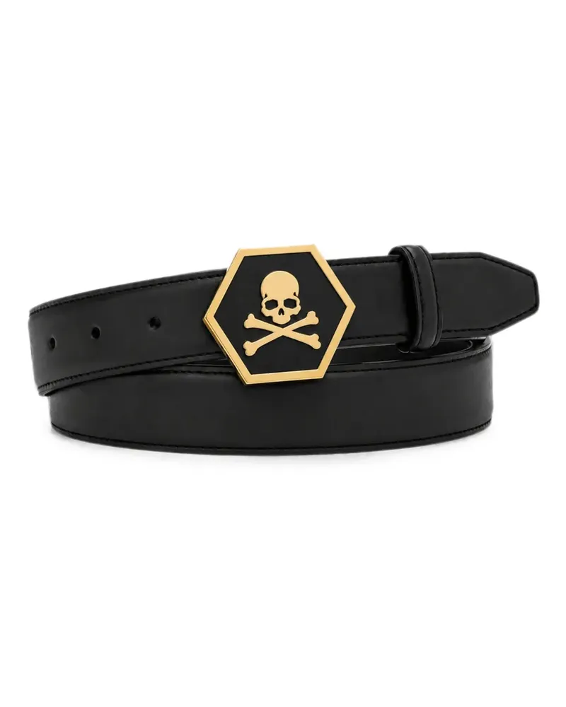 Philipp Plein Totenkopf mit Gürtel - Schwarz Schwarz