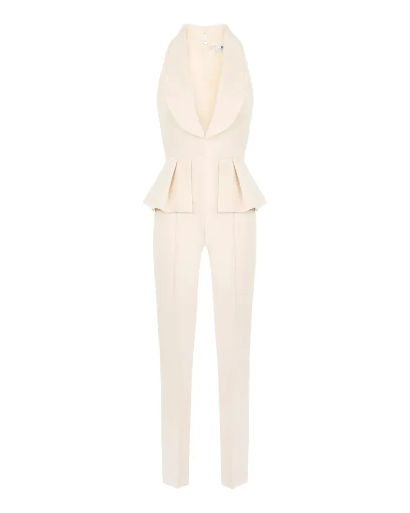 Elisabetta Franchi Jumpsuit aus leichtem Krepp und Satin - Nude Nude