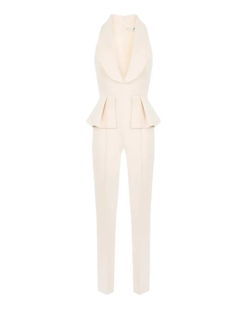 Elisabetta Franchi Jumpsuit aus leichtem Krepp und Satin - Nude Nude