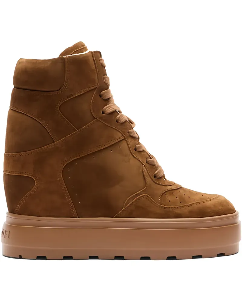 Casadei Wedge-Sneakers mit Schnürung 80mm - Braun Braun