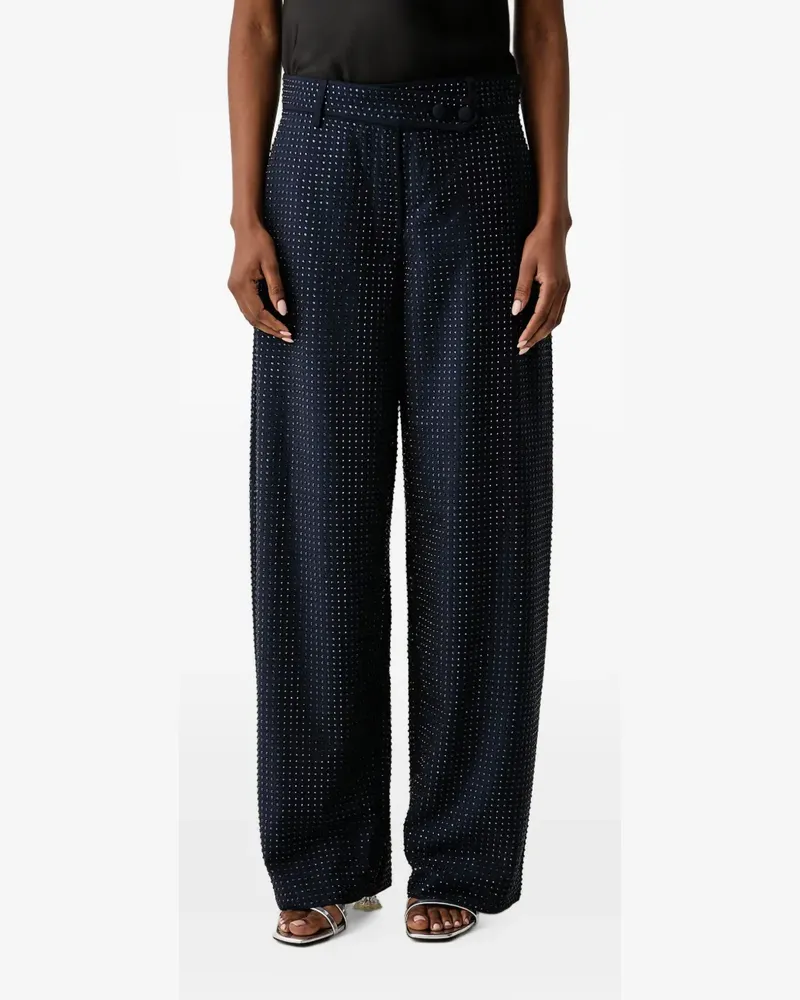 Pinko rhinestone-embellished wide-leg trousers - Blau Blau