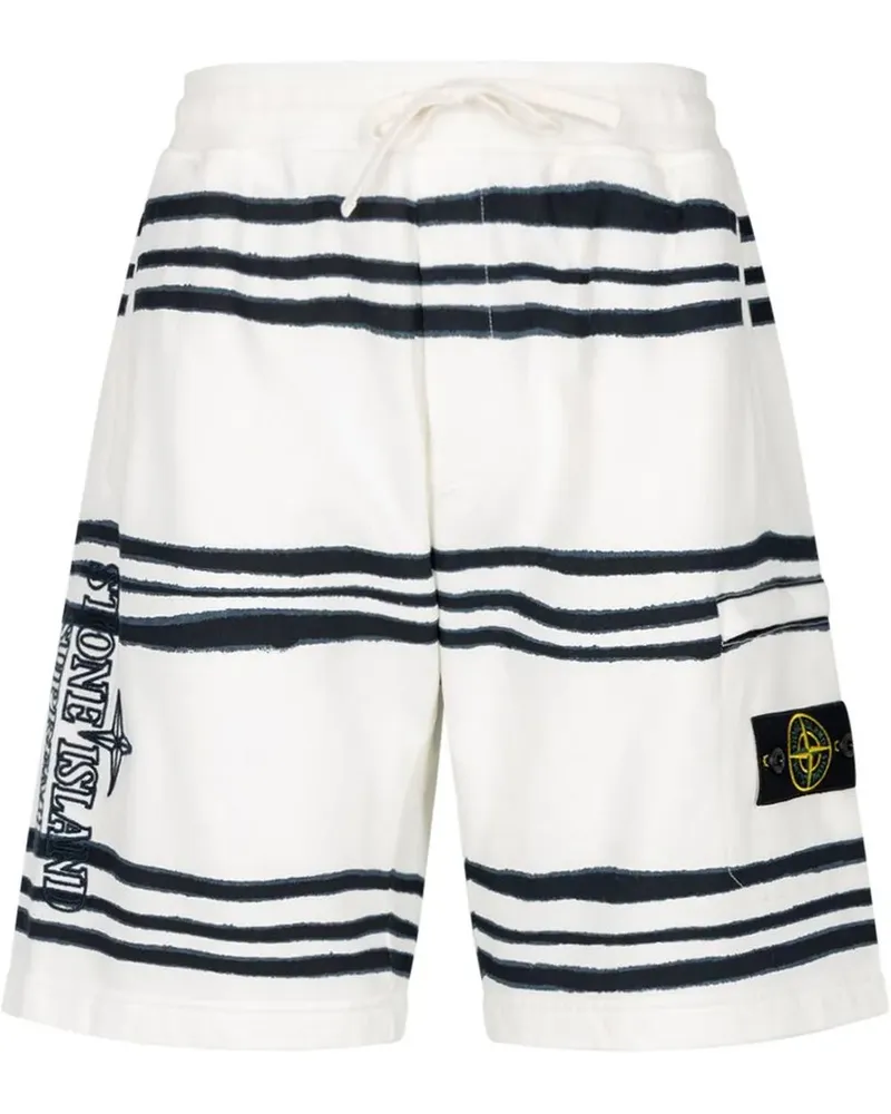 Supreme Being x Stone Island Warp Shorts mit Streifen - Weiß Weiß