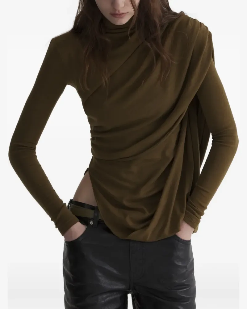 Thierry Mugler cascade sleeves top - Grün Grün