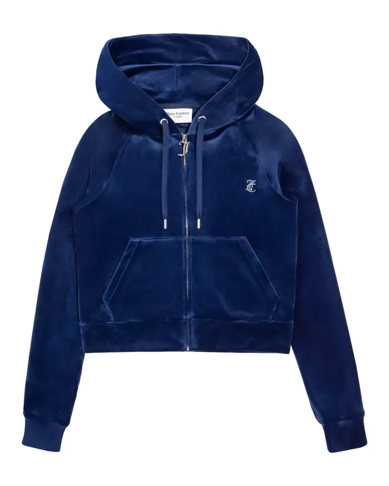 Juicy Couture Velours-Hoodie mit Strass - Blau Blau