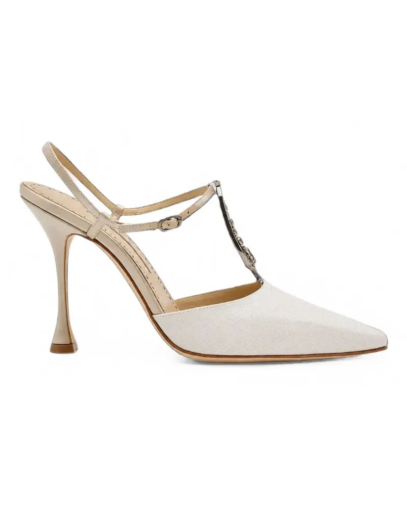 Manolo Blahnik Truta crystal-embellished pumps - Nude Nude