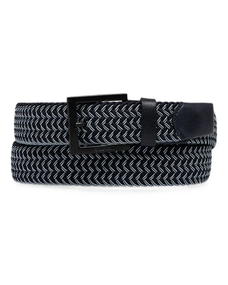 Karl Lagerfeld woven leather-trim belt - Blau Blau