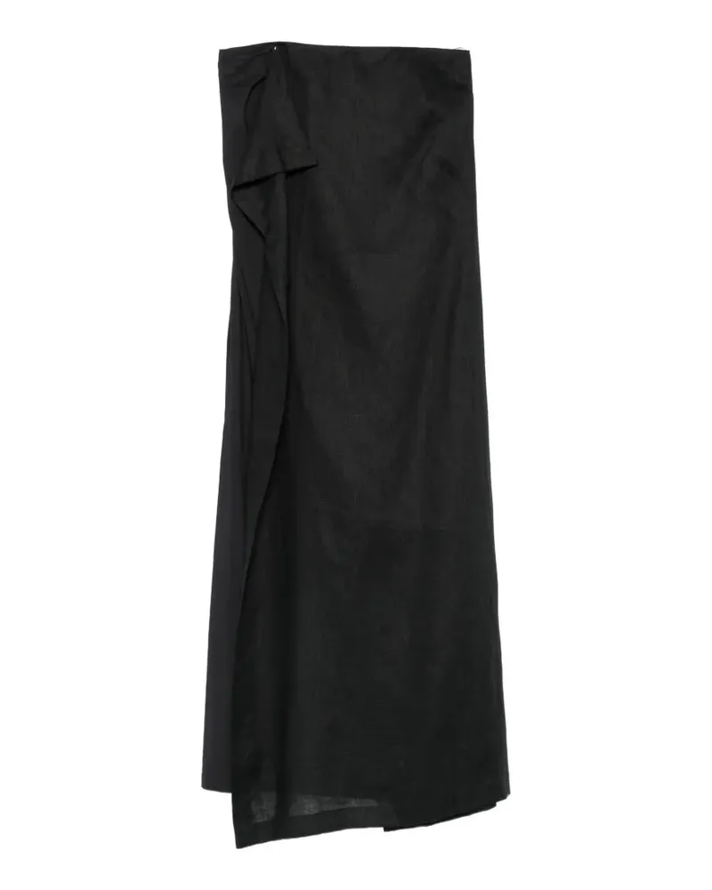 Liviana Conti strapless draped asymmetric dress - Schwarz Schwarz