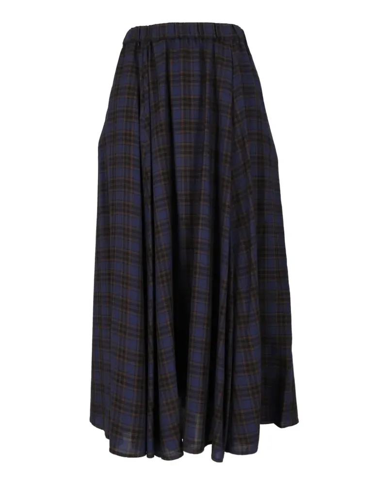 ASPESI check-pattern flared midi skirt - Blau Blau