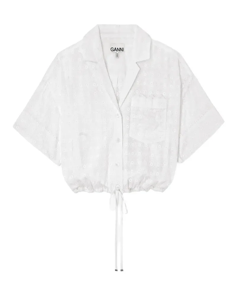 Ganni broderie-anglaise shirt - Weiß Weiß