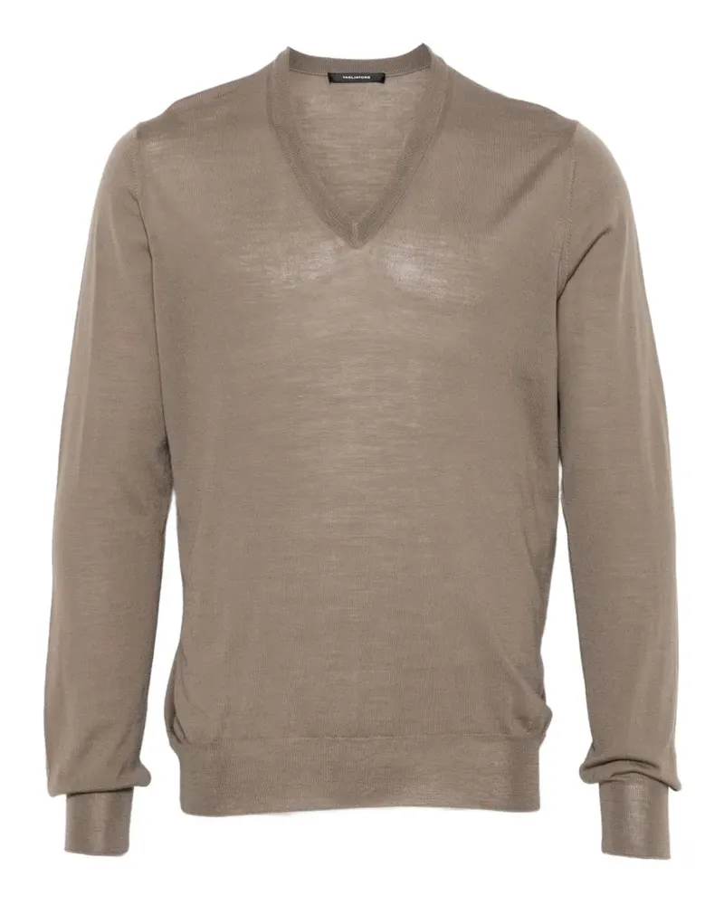 Tagliatore Pullover mit V-Ausschnitt - Braun Braun