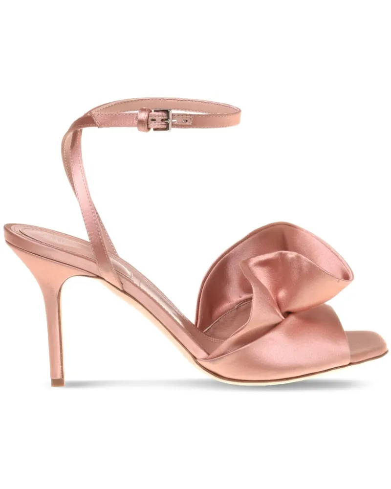 Alberta Ferretti Gerüschte Sandalen aus Satin - Rosa Rosa
