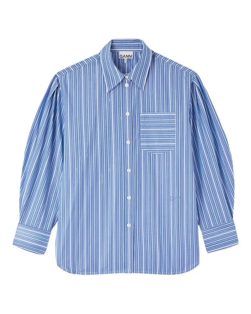Ganni Gestreiftes Hemd - Blau Blau