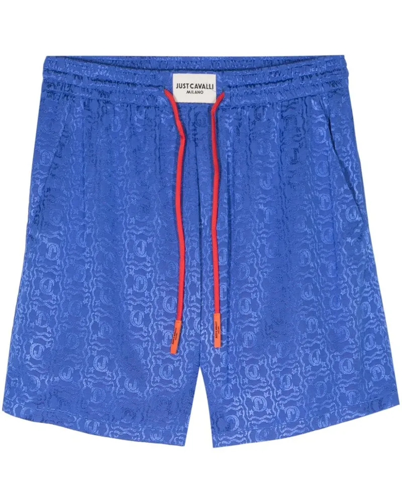 Just Cavalli Joggingshorts mit Jacquard-Logo - Blau Blau
