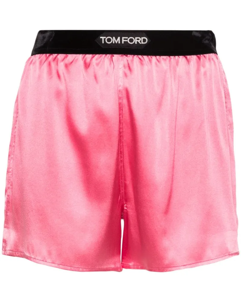 Tom Ford Shorts aus Seide mit Logo - Rosa Rosa