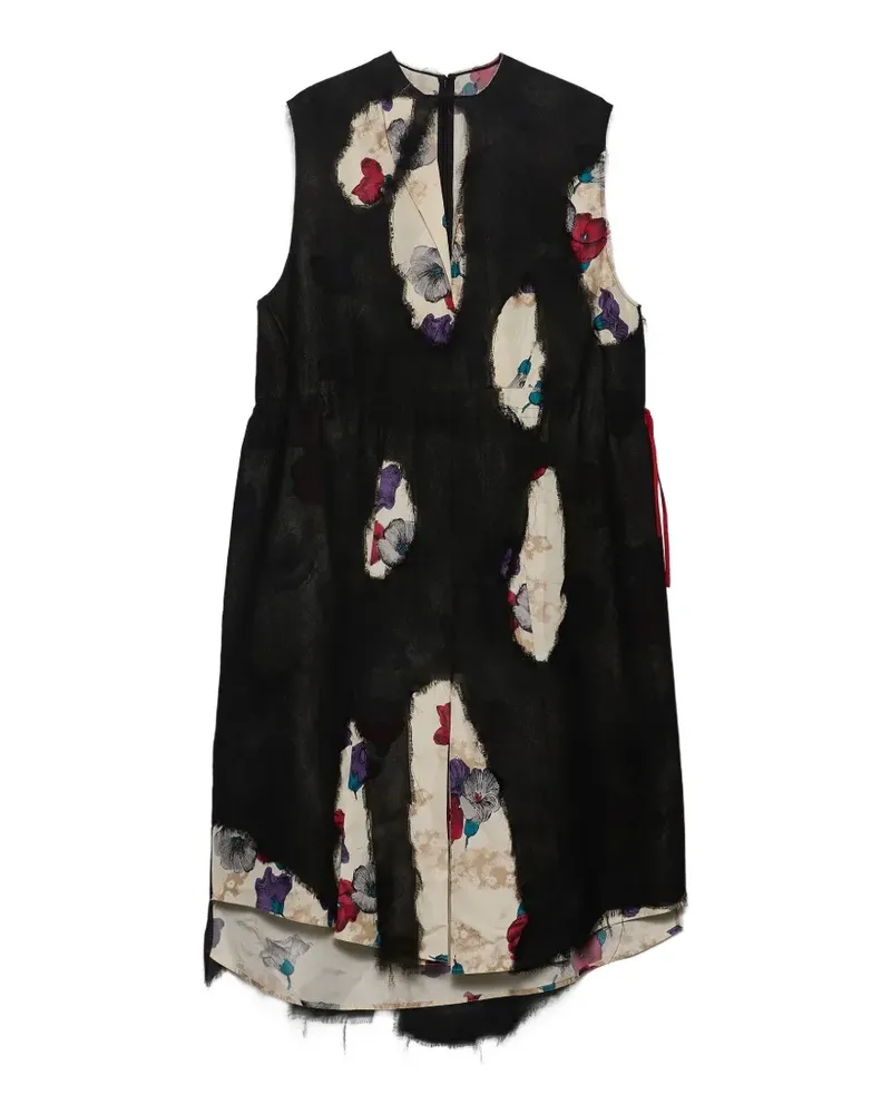 Prada Devoré georgette dress - Schwarz Schwarz