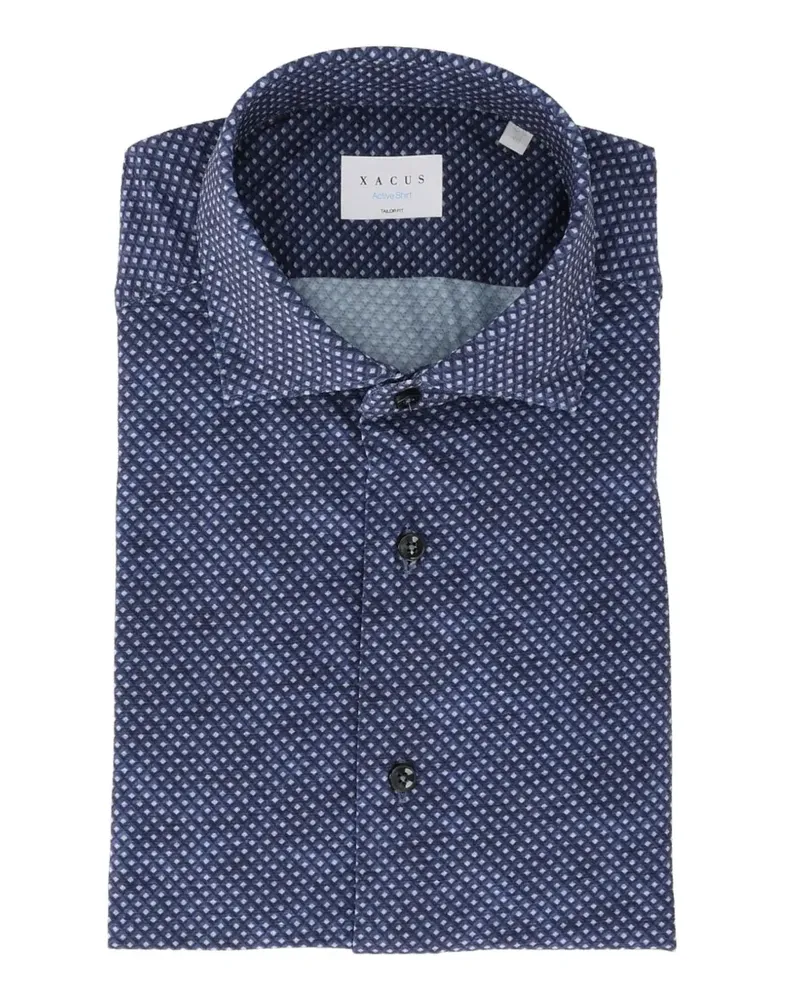 XACUS Active Hemd mit geometrischem Print - Blau Blau