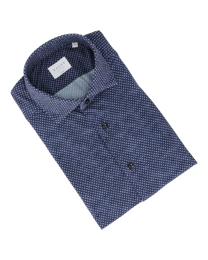 XACUS Active micro-geometric print shirt - Blau Blau