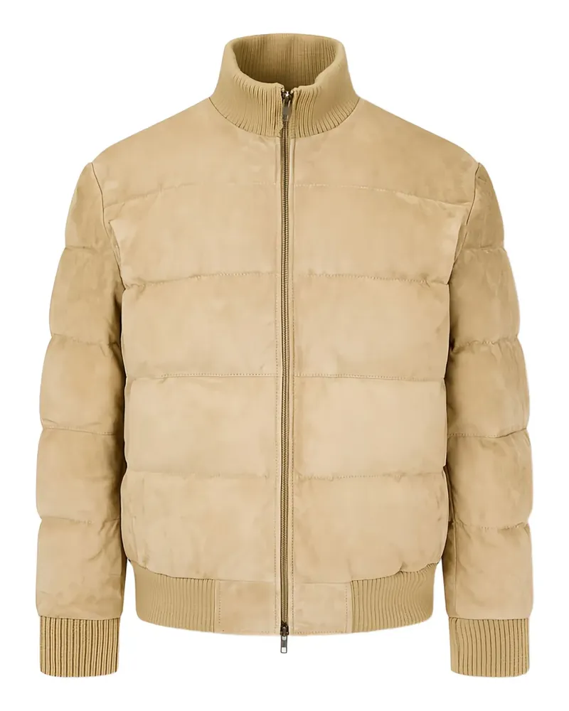 ManOnTheBoon high-neck suede jacket - Nude Nude