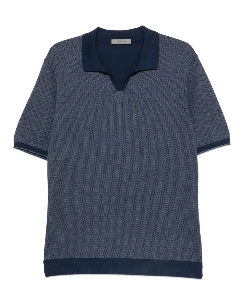 Corneliani Texturiertes T-Shirt - Blau Blau