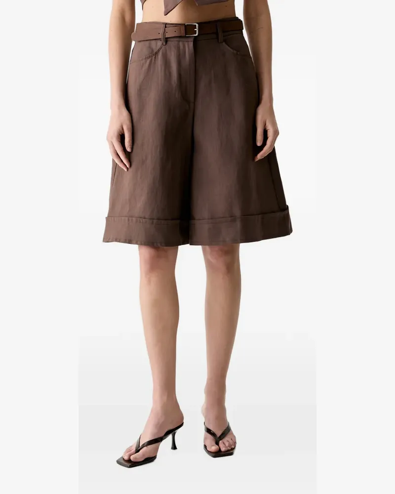 VICOLO belted turn-up shorts - Braun Braun
