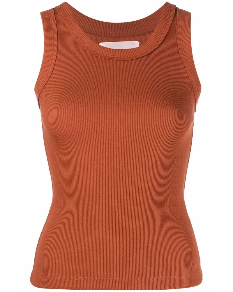 STYLAND Geripptes Top - Orange Orange