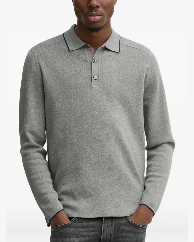 Marc O'Polo Gestricktes Poloshirt - Grau Grau