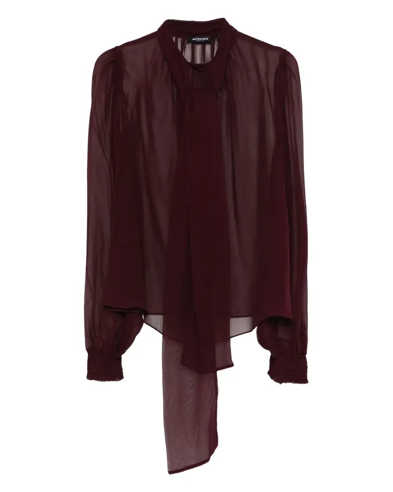 Retrofête tie-neck long-sleeve top - Rot Rot