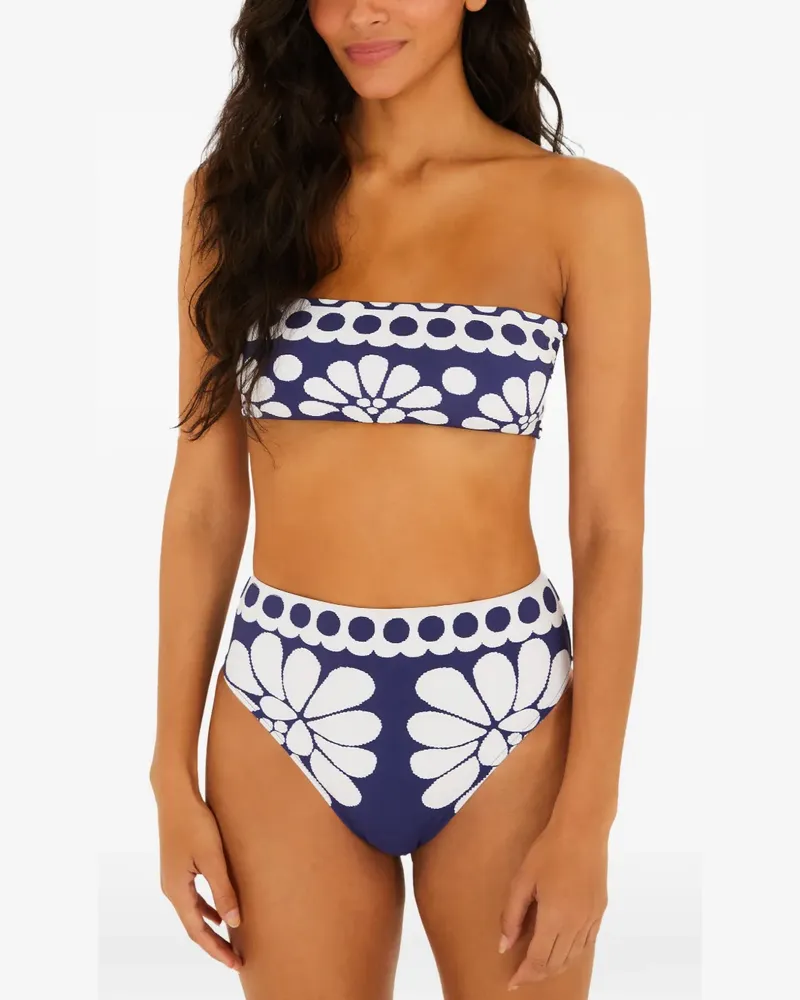 FARM Rio blue Palermo high-waist bikini bottoms - Blau Blau