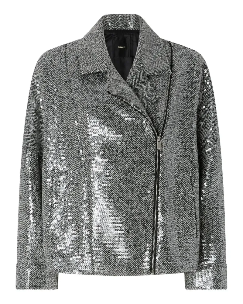 Pinko sequinned pea coat - Silber Silber
