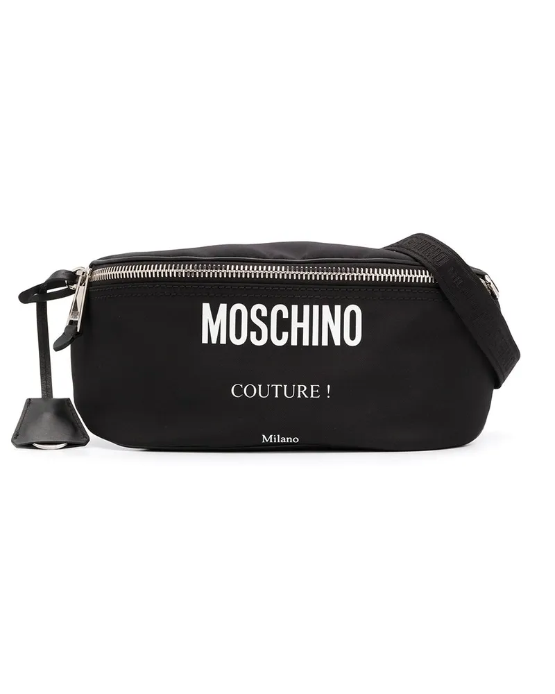 Moschino Gürteltasche mit Logo-Print - Schwarz Schwarz