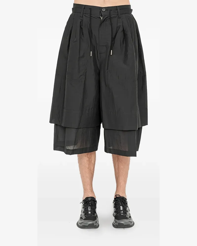 SONGZIO Ghostfold layered shorts - Schwarz Schwarz