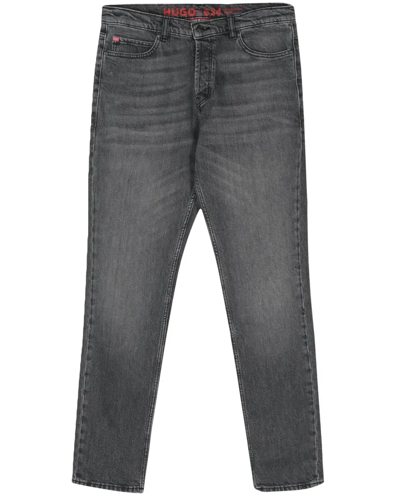 HUGO BOSS Tapered-Jeans mit Tragefalten - Grau Grau