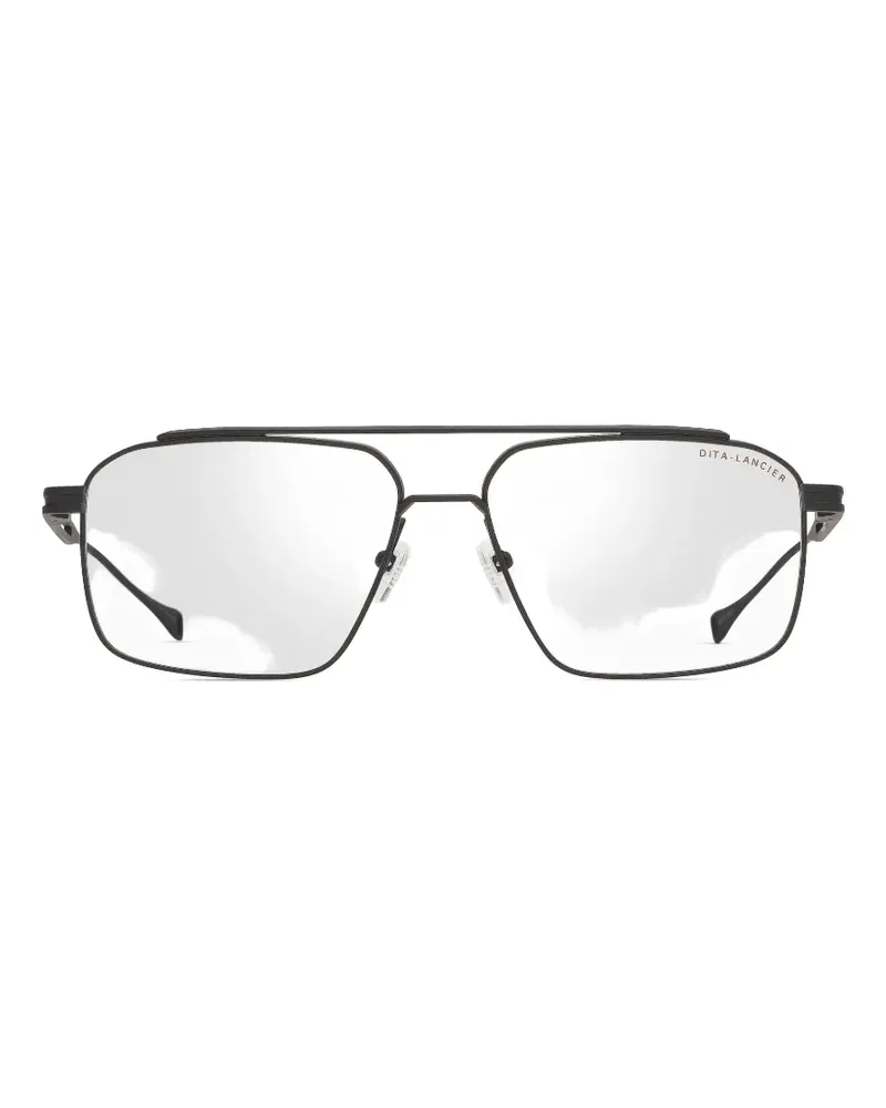 DITA LSA-134 double-bridge square-frame glasses - Schwarz Schwarz
