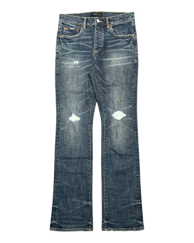 PURPLE BRAND Halbhohe P002 Distressed-Jeans - Blau Blau