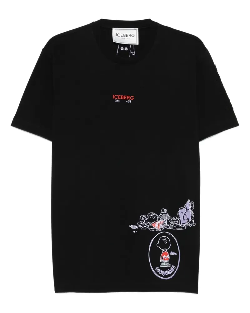 Iceberg x Penutsa T-Shirt mit rundem Ausschnitt - Schwarz Schwarz