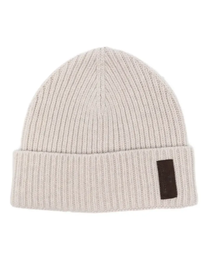 Paul & Shark Gerippte Beanie - Nude Nude