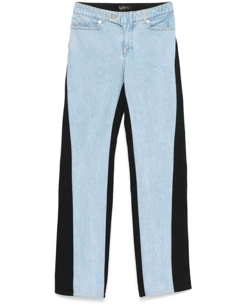 Thierry Mugler Zweifarbige Straight-Leg-Jeans - Blau Blau