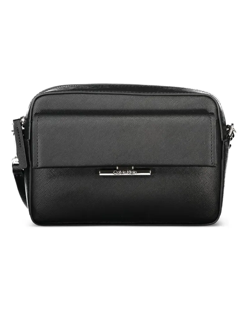 Calvin Klein monogram leather crossbody bag - Schwarz Schwarz