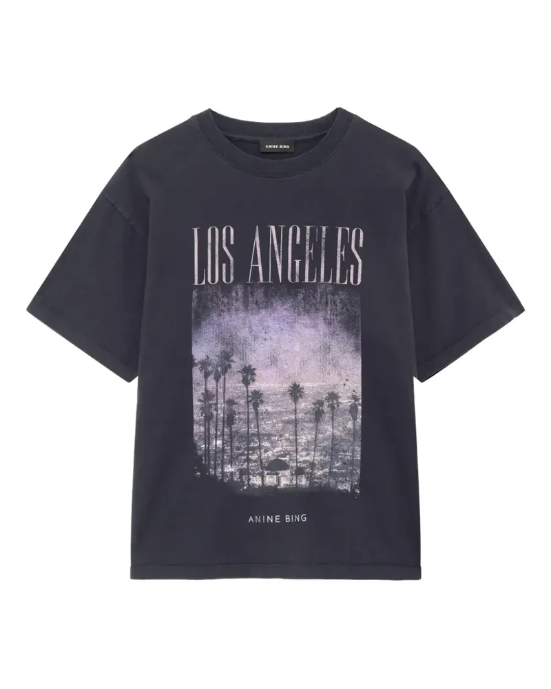 Anine Bing Cade tee Los Angeles - washed black - Schwarz Schwarz