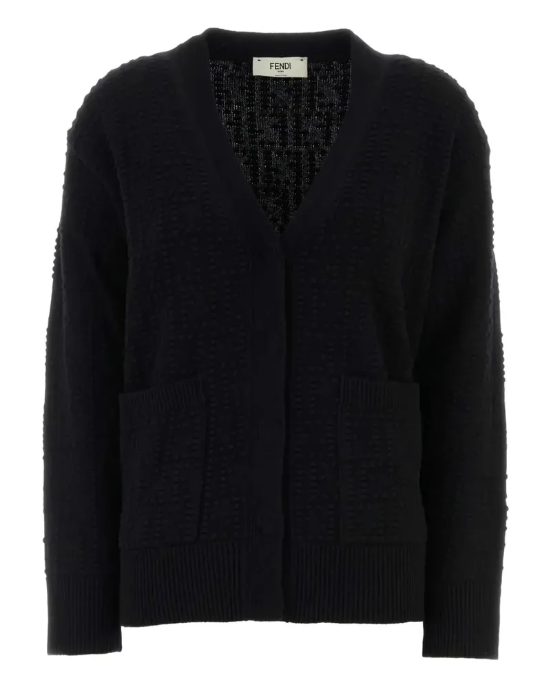 Fendi Strukturierter Cardigan - Schwarz Schwarz