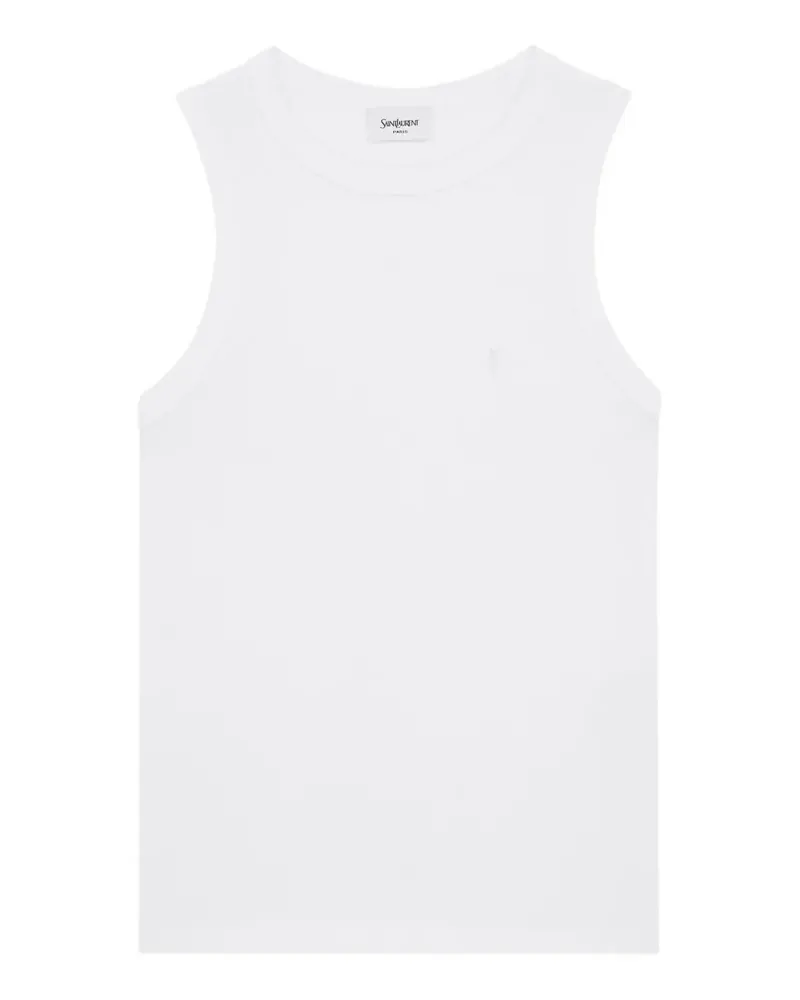 Saint Laurent Besticktes Cassandre Oberteil - Weiß Weiß