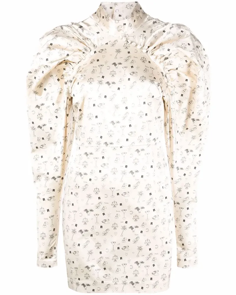 ROTATE Birger Christensen Kim Kleid mit Puffärmeln - Nude Nude
