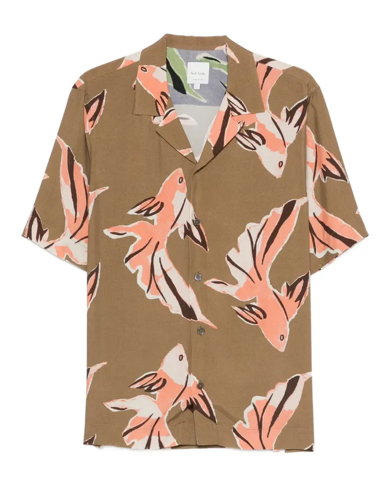 Paul Smith Hemd mit Fisch-Print - Braun Braun