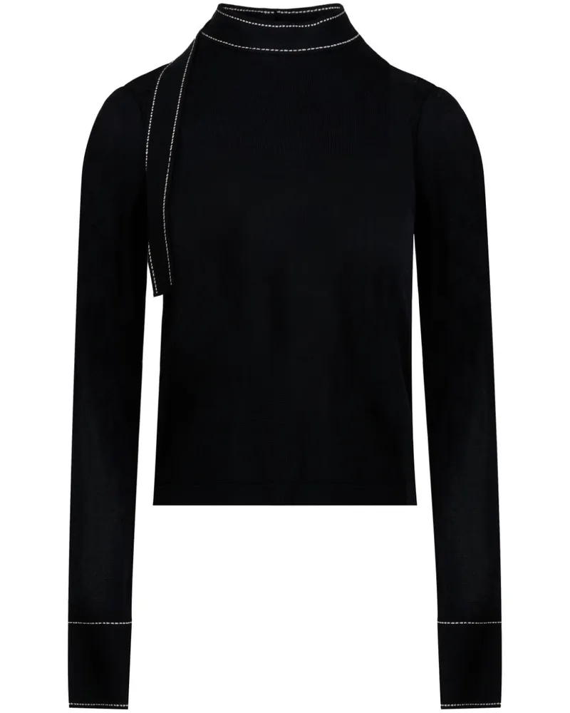 Ports 1961 Pullover mit Kontrastnähten - Schwarz Schwarz