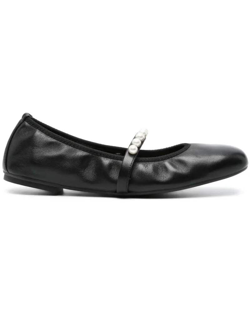 Stuart Weitzman Ballerinas mit Perlenverzierung - Schwarz Schwarz