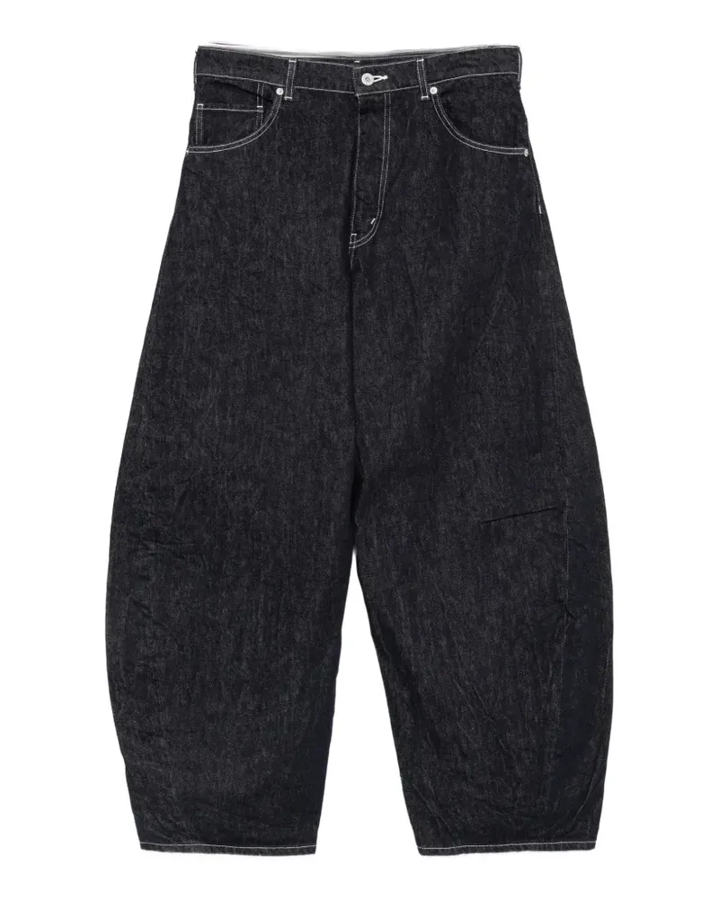 Comme des Garçons contrast-stitch wide-leg jeans - Blau Blau