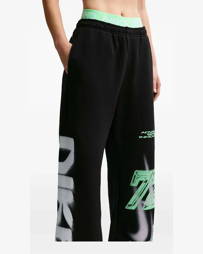 Nike graphic-print Studio Fleece track pants - Schwarz Schwarz